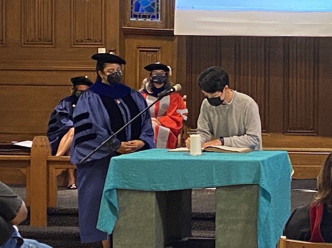 New Drew Theological School Students Sign Matriculation Book