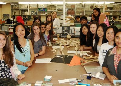 Girls Sitting Around A Table In A Lab.