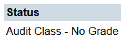 Audit Class Status
