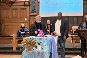 Signing the matriculation book.