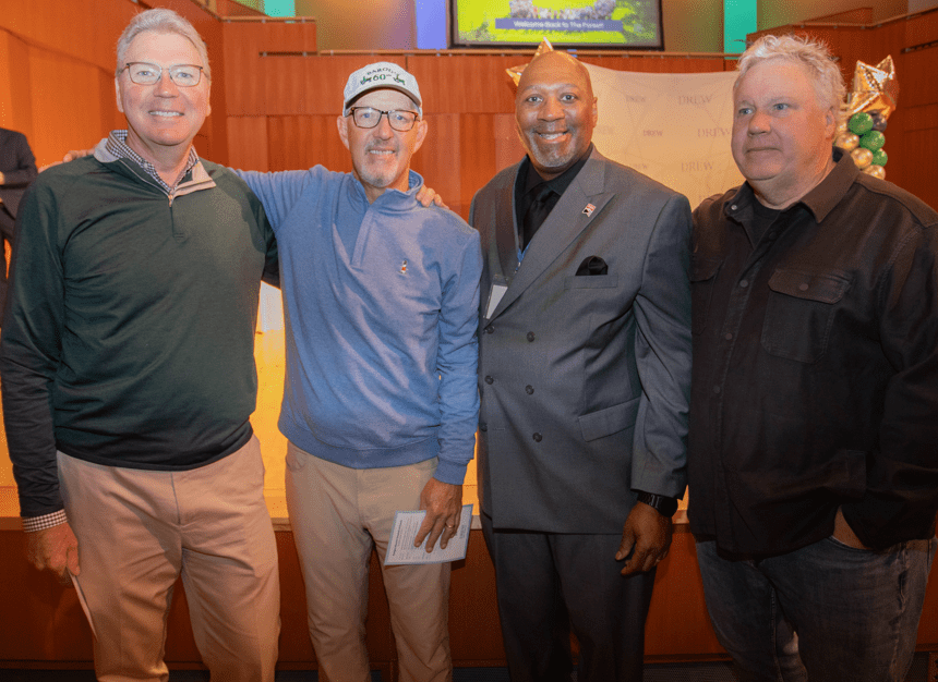 Ken Farricker C’87, Bill Dunn C’87, Kenneth Long C’87, and Robert Welter C’88 at the Alumni Achievement Awards Ceremony