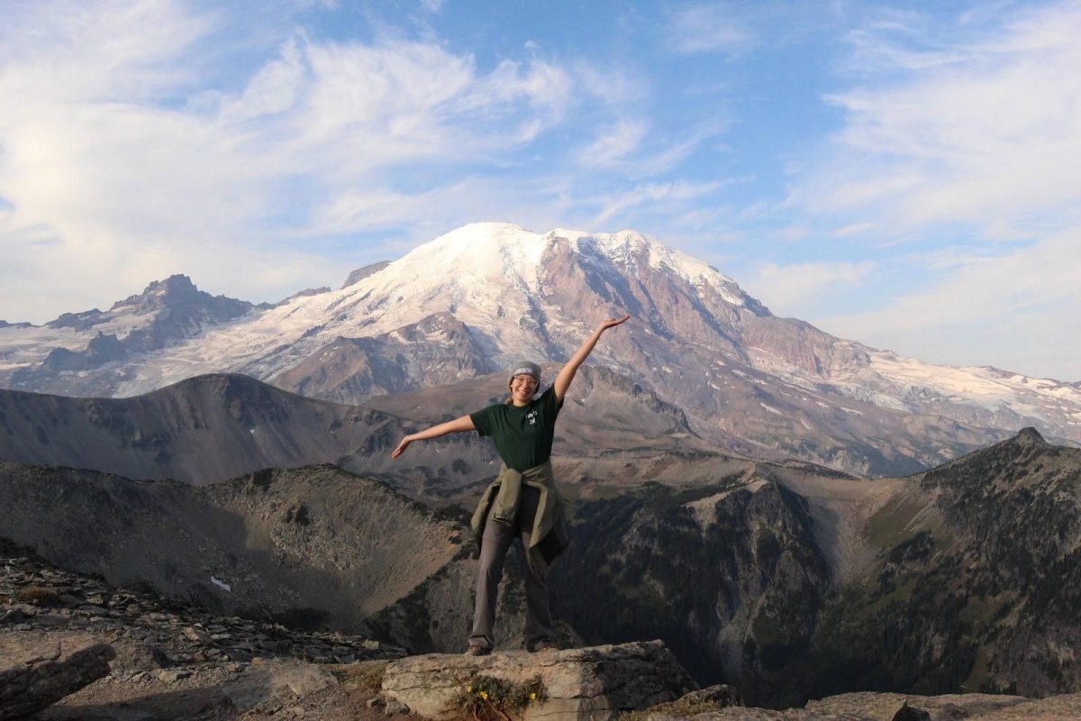 Sierra Joy Williams C’22 and Mt. Rainer