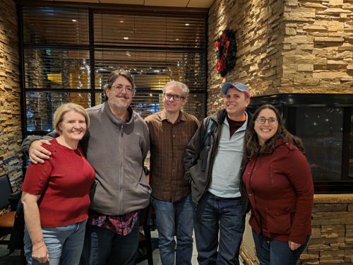 Dawn (Pirozzi) Maxemow C’93, Christopher Vitek C’93, Jeff Ryan, Dan Schantz C’93, and Cindy (Anderson) Ryan C’96