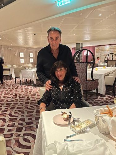 Gary C’69 and Suzie Zwetchkenbaum enjoying a cruise